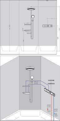 Rainfinity Showerpipe Душова система 360 1jet, білий матовий