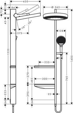 Rainfinity Showerpipe Душова система 360 1jet, білий матовий