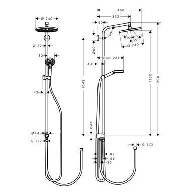 CROMETTA S 240 1jet Showerpipe Reno душевая система