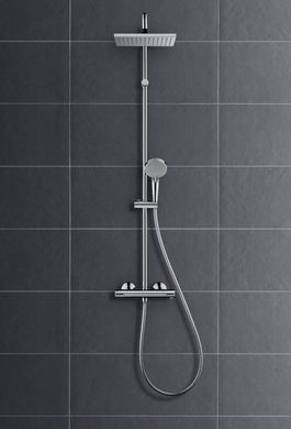 VERNIS SHAPE душевая система Showerpipe 230 с термостатом, 1jet, цвет черный матовый