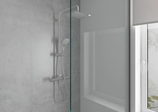 VERNIS SHAPE душевая система Showerpipe 230 с термостатом, 1jet, цвет черный матовый