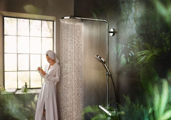 RAINDANCE Select S Showerpipe душевая система 240 1jet P, Powder Rain, с термостатом, хром