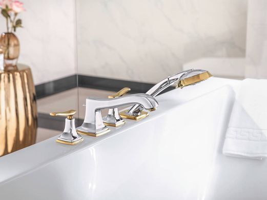 METROPOL Classic смеситель на край ванны, на 4 отверстия, с рычажными рукоятками, хром/золото