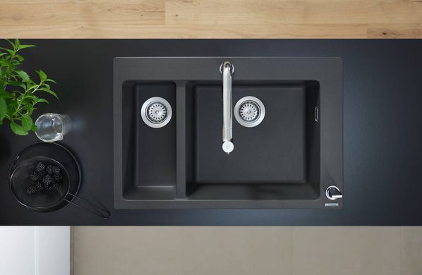 S510-F635 мойка для кухни, встроенная 180/450, цвет черный графит