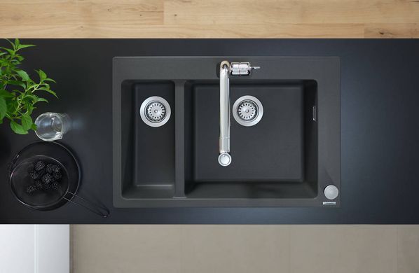 S510-F635 мойка для кухни, встроенная 180/450, цвет черный графит