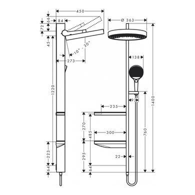 RAINFINITY Showerpipe душова система 360 1jet, хром